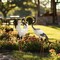 Yard Decorations Outdoor Garden Statues, White Metal Crane Yard Art, 33-39inch Lawn Ornaments for Backyard, Outside Porch, Patio, Wedding Decor,Set of 2,Spring Decor,Gifts for Mom